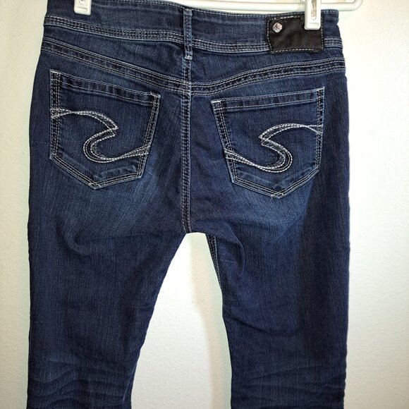 Silver Jeans Denim - Silver Jeans Suki Straight W/Embroidered Pockets and Rhinestones Embellishments
